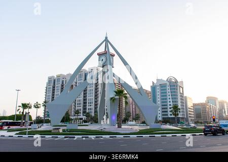 L'emblématique Deira Clocktower Monument à Dubaï, Émirats arabes Unis. Banque D'Images