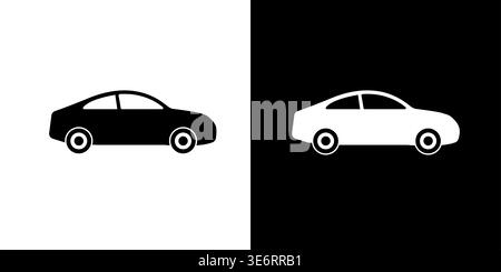 Icône minimaliste Modern car Side View Silhouette sur fond isolé Illustration de Vecteur