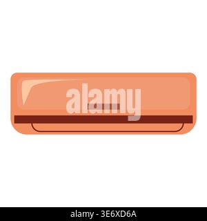 Illustration de l'unité de climatisation dans un style de design plat, avec un aspect élégant et moderne avec une couleur orange clair et un simple horizontal Illustration de Vecteur