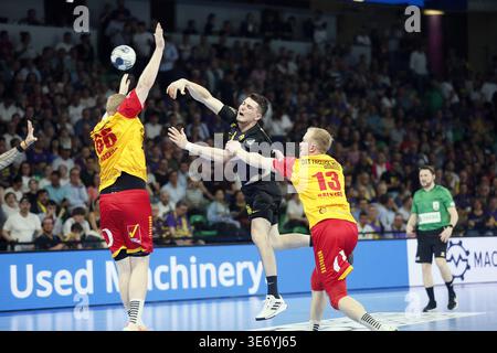 Aymeric Minne de HBC Nantes lors de la Ligue des Champions EHF, match de handball play-offs entre HBC Nantes et GOG Handbold le 8 avril 2026 à H Arena de Nantes, France - photo Julien Kammerer Banque D'Images