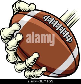 Mascotte de l'équipe de football Skeleton Grim Reaper Hand Illustration de Vecteur