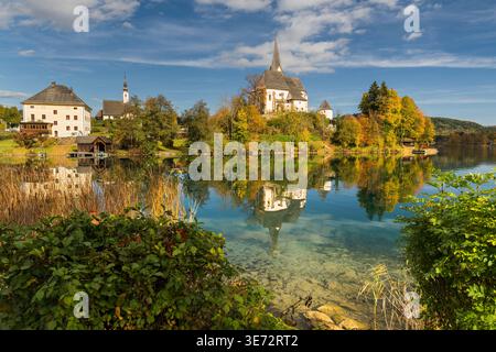 Maria Wörth, Lac Wörthersee, Carinthie, Autriche Banque D'Images