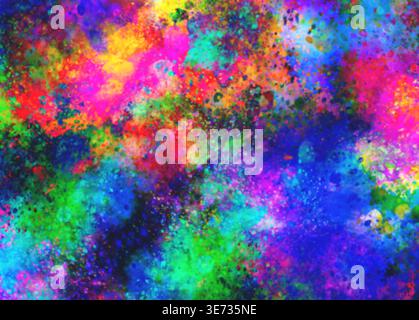 Colorée vibrante texture abstraite de fond peint pinceau à l'aquarelle rouge bleu vert jaune teinte éclaboussures dans le style expressionnisme Banque D'Images