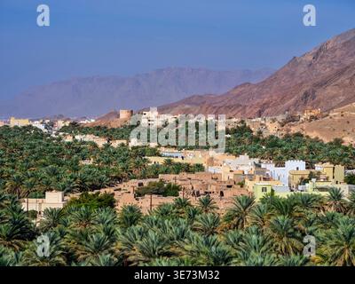 Les ruines de l'oasis de Birkat al-Mouz, Oman Banque D'Images