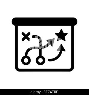 Tableau de présentation affichant un plan stratégique avec des flèches et une étoile Illustration de Vecteur