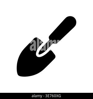 Silhouette noire d'une truelle de jardin, illustration de style minimaliste Illustration de Vecteur