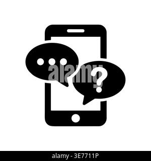 Smartphone avec icône de bulles de parole pour le vecteur de questions et réponses Illustration de Vecteur
