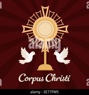 célébrez l'illustration de corpus christi dans un design plat Illustration de Vecteur