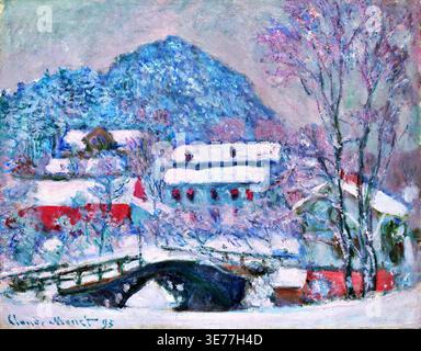 Sandvika Norvège paysage d'hiver, peinture à l'huile impressionniste – Claude Monet, 1895 Banque D'Images