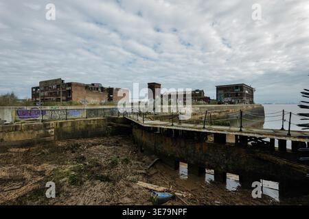 Old Lock Lord Line Hull Docks UK Banque D'Images