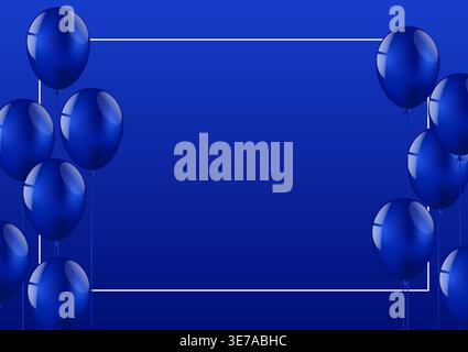 Fond bleu de célébration avec ballon. Fond pour la bannière ou le modèle de vente. Illustration vectorielle. Illustration de Vecteur
