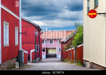 Rue Klemens gränd à Vimmerby, Suède Banque D'Images