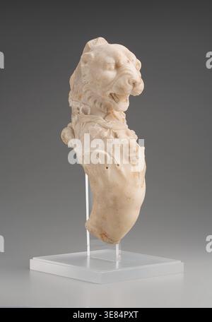 Fragment de pied de table avec tête de lion, Ier siècle. Banque D'Images