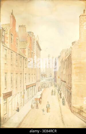Shiprow et Castlegate Market, Aberdeen, c1900. Vue sur Shiprow, sur le marché Castlegate, le cœur original de la ville d'Aberdeen. Banque D'Images