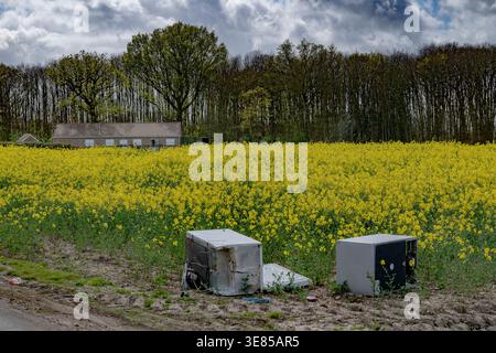 Conseils de vol dans le paysage rural anglais - Newington, Kent, Royaume-Uni Banque D'Images