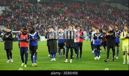 Team HSV Hamburg après le match Stuttgart, 12 avril 2026, Football, Bundesliga [Bundesliga], Stuttgart - HSV Hambourg Hambourg Banque D'Images