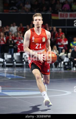 Justuz Hollatz (FC Bayern Basketball, #21), GER, FC Bayern Basketball vs Niners Chemnitz, Basketball, easycredit Basketball Bundesliga, 29. Spieltag, saison 2025/2026, 12.04.2026, Foto : Eibner-Pressefoto/Jenni Maul Banque D'Images
