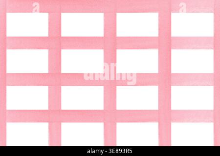 Motif sans couture aquarelle rose doux à carreaux avec texture peinte à la main et structure de grille. Fond décoratif sans couture pour tissu, textile Banque D'Images