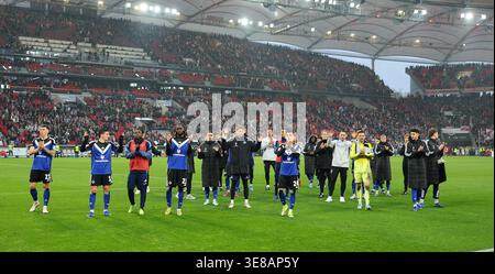 Team HSV Hamburg après le match Stuttgart, 12 avril 2026, Football, Bundesliga [Bundesliga], Stuttgart - HSV Hambourg Hambourg Banque D'Images