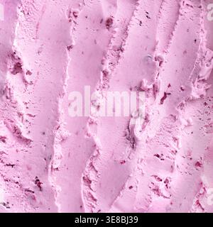 Texture de crème glacée bleuet. Glace rose de baies détaillée ou sorbet comme arrière-plan. Banque D'Images