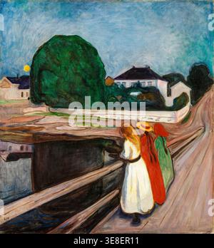 Edvard Munch, filles sur le pont, peinture à l'huile sur toile, vers 1901 Banque D'Images