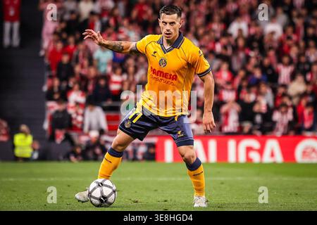 Bilbao, Espagne. 12 avril 2026. Ilias AKHOMACH de Villarreal CF lors du championnat espagnol de football LaLiga entre Athletic Club et Villarreal CF le 12 avril 2026 au stade San Mames de Bilbao, Espagne - photo Marcos Calvo/Matthieu Mirville/DPPI crédit : DPPI Media/Alamy Live News Banque D'Images