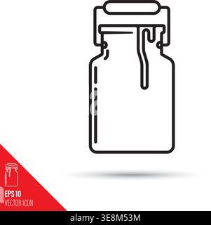 Icône de ligne vectorielle de perte de lait. Symbole de contour de lait frais. Illustration de Vecteur