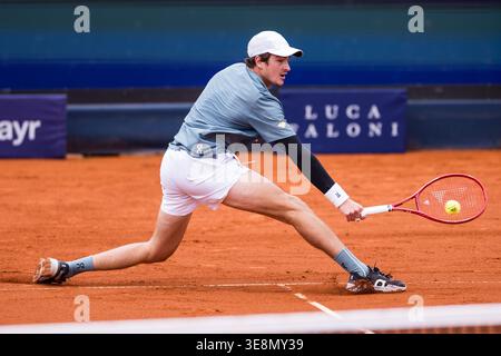 Munich, Allemagne. 15 avril 2026. MUNICH, ALLEMAGNE - 15 AVRIL : Joao Fonseca (BRA) lors du match BMW Open by Bitpanda Singles entre Arthur Rinderknech (FRA) et Joao Fonseca (BRA) au MTTC Iphitos le 15 avril 2026 à Munich, Allemagne. Crédit : BEAUTIFUL SPORTS Pressphoto Agency/Alamy Live News Banque D'Images