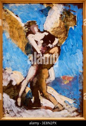 Étude pour Jacob lutte à l'Ange, 1876, huile sur papier montée sur carton, Léon Bonnat (Bayonne 1833 - 1922 Monchy-Saint-Éloi), Bonnat-Helleu Banque D'Images
