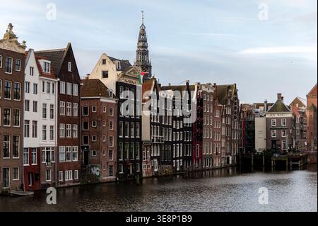 Maisons du canal à Amsterdam, Pays-Bas Banque D'Images