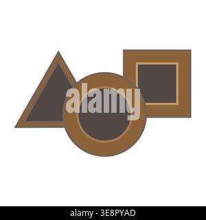 Ensemble marron significatif. Formes terreuses professionnelles. Triangle carré circulaire vecteur. Coloris distinctifs. Illustration de Vecteur