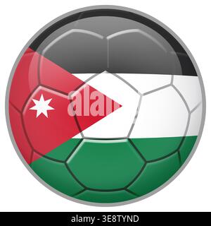 Ballon de football Jordan. Coupe du monde de la FIFA. Concept de football. Drapeau de l'équipe nationale. Banque D'Images