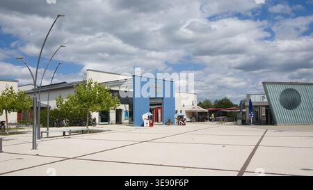 Allemagne, Bavière, Bad Windsheim - 22 août 2025 : entrée des thermes Franken. Banque D'Images