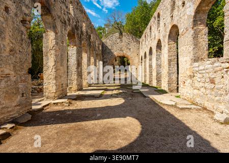 Ruines de la ville romaine de Butrint au sud de l'Albanie Banque D'Images