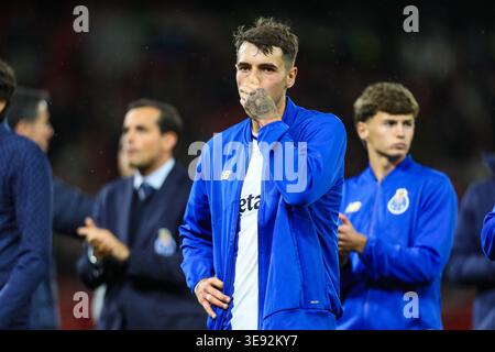 West Bridgford, Royaume-Uni. 16 avril 2026. Jakub Kiwior du FC Porto réagit après le match de Nottingham Forest contre FC Porto UEFA Europa League au City Ground, West Bridgford, Angleterre, le 16 avril 2026 crédit : Lee Keuneke/Every second Media crédit : Every second Media/Alamy Live News Banque D'Images