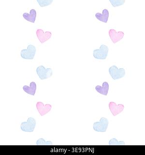 Motif des coeurs 12. Ce motif sans couture est fait de boucles d'oreilles mignonnes aquarelle. Parfait comme arrière-plan pour votre conception. Banque D'Images