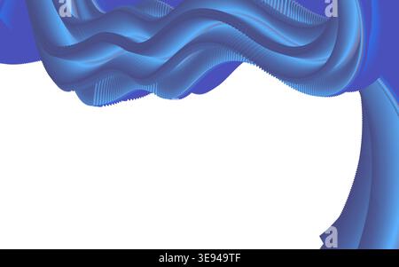 Onde fluide bleue abstraite avec surface texturée coulant sur fond blanc Illustration de Vecteur
