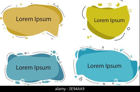 Ensemble de quatre formes fluides abstraites avec des espaces réservés de texte pour la conception Illustration de Vecteur
