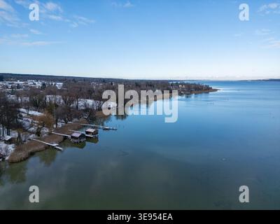 lac ammersee en hiver bavière allemagne Banque D'Images