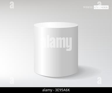 Socle rond. Cercle vectoriel blanc 3D cercle cylindrique plinthe podium. Présentoir minimaliste sur socle parfait pour l'affichage ou la présentation de produits. Illustration de Vecteur