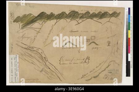*Rancho San Vicente y Santa Monica* était une concession foncière en Californie, datant d’environ 1840. La zone, qui faisait autrefois partie du territoire californien du Mexique, a été accordée à des individus dans le cadre de la politique mexicaine de distribution des terres. Cette photographie du milieu du 19ème siècle capture le paysage de ce ranch californien important à ses débuts. Banque D'Images