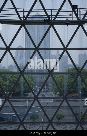 Fenêtre du musée des sciences et de la technologie à Shanghai Banque D'Images