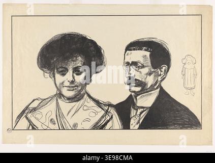 Edvard Munch (1863-1944) est un peintre et graveur norvégien, célèbre pour ses œuvres révolutionnaires dans l'expressionnisme. Ce tirage d’archives (MM.G.00243-01) de la collection du Munchmuseet fait partie de ses œuvres graphiques du début du XXe siècle. Banque D'Images