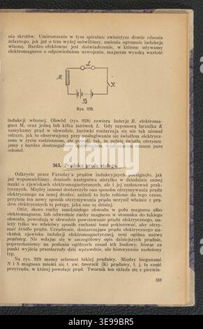 *Fizyka. T. 3, Elektryczność i magnetyzm* (1929), écrit par Stanisław Kalinowski, est un manuel de physique qui couvre l'électricité et le magnétisme. Publié à Varsovie par M. Arct, cet ouvrage fournit une analyse approfondie et des illustrations pour expliquer ces concepts fondamentaux de la physique. Banque D'Images