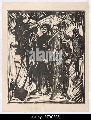 Edvard Munch (1863-1944) est un peintre et graveur norvégien, célèbre pour ses œuvres expressionnistes. Cette copie d'archives, identifiée sous le nom de MM.G.00625-02, capture le travail graphique de Munch qui reflète les thèmes du désespoir et de la psyché humaine, au cœur de sa vision artistique. Banque D'Images