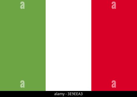 Image de drapeau italien de haute qualité adaptée aux projets de voyages d'enseignement éditorial et de conception numérique Illustration de Vecteur