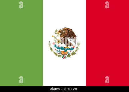 Image de drapeau national du Mexique idéale pour l'éducation de marque et les applications de conception créative Illustration de Vecteur