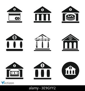 Jeu d'icônes de banque, symbole d'entreprise vectoriel Illustration de Vecteur