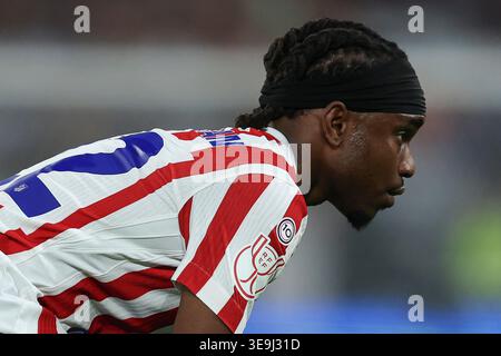 Sevilla, Espagne. 18 avril 2026. Ademola Lookman de l'Atletico de Madrid lors de la finale de la Copa del Rey entre l'Atletico de Madrid et la Real Sociedad a joué au stade la Cartuja le 18 avril 2026 à Séville, en Espagne. (Photo de Antonio Pozo/PRESSINPHOTO) crédit : AGENCE SPORTIVE PRESSINPHOTO/Alamy Live News Banque D'Images