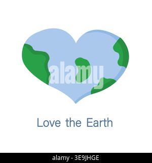 Illustration de la terre en forme de coeur favorisant la conscience écologique Illustration de Vecteur